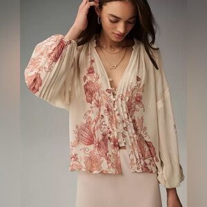 (Anthropologie) Florence Balducci Delicate Pintuck Blouse